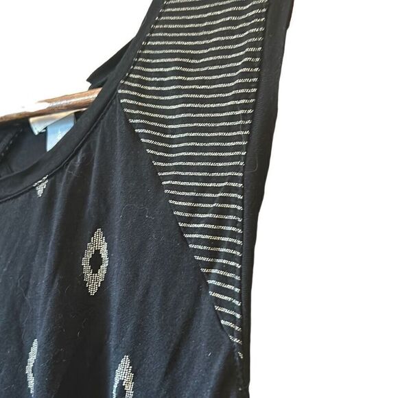 Old‎ Navy Tank Top Black Sleeveless Striped Diamond Print Casual Women's - Picture 3 of 5